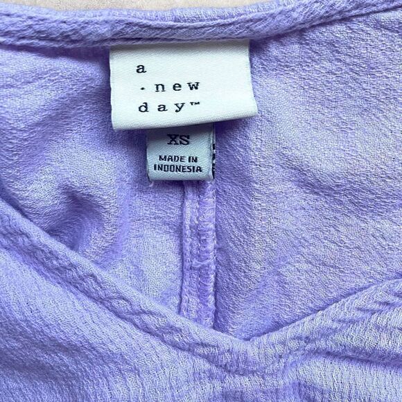 A New Day | EUC Women's 3/4 Sleeve Voile Top A New Day™ Size XS Purple - Picture 5 of 6